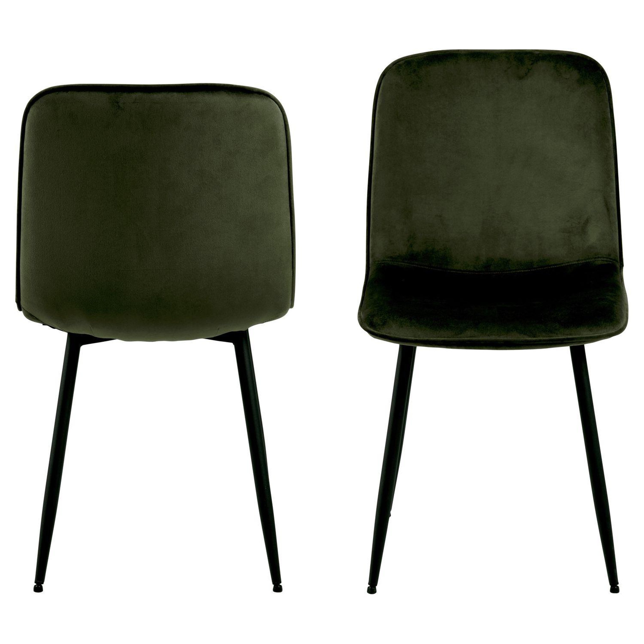 Voir la diapositive 4 : TOILINUX Lot de 4 chaises Kate en velours et métal - Vert