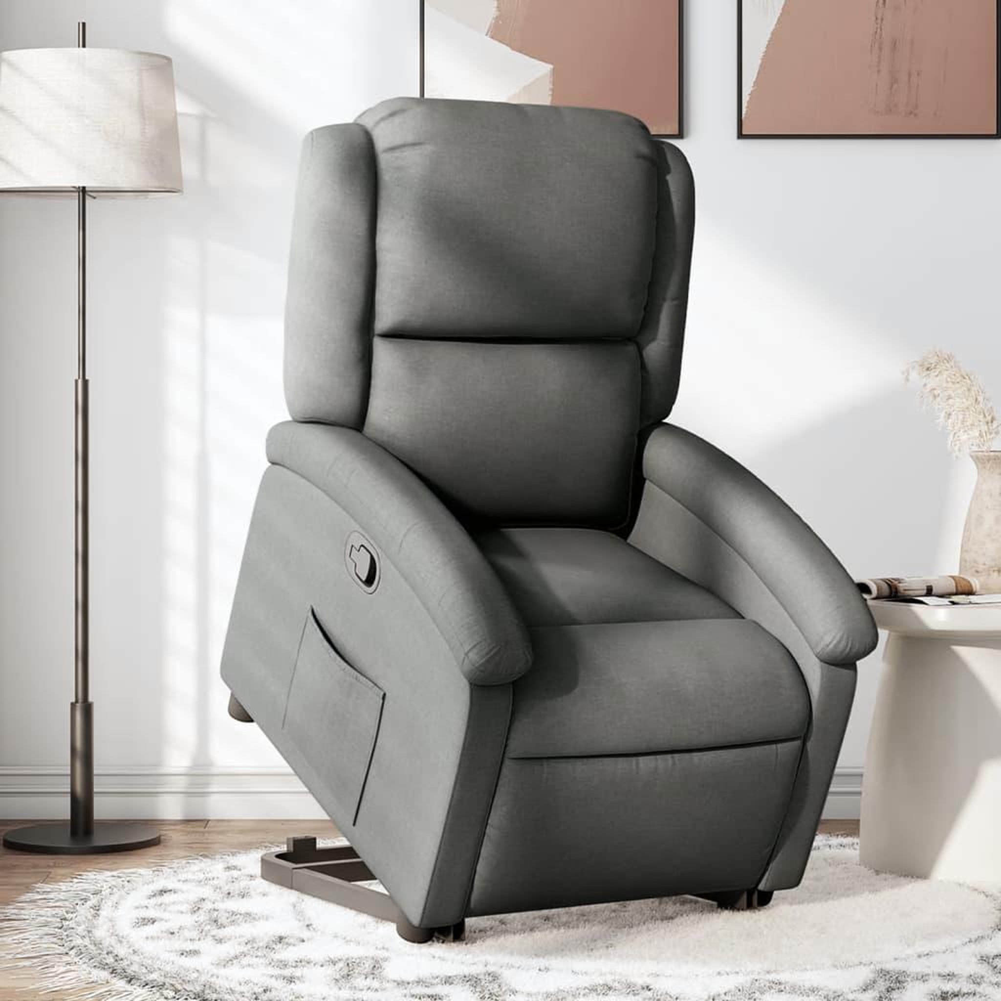 VIDAXL Fauteuil inclinable Gris fonce Tissu