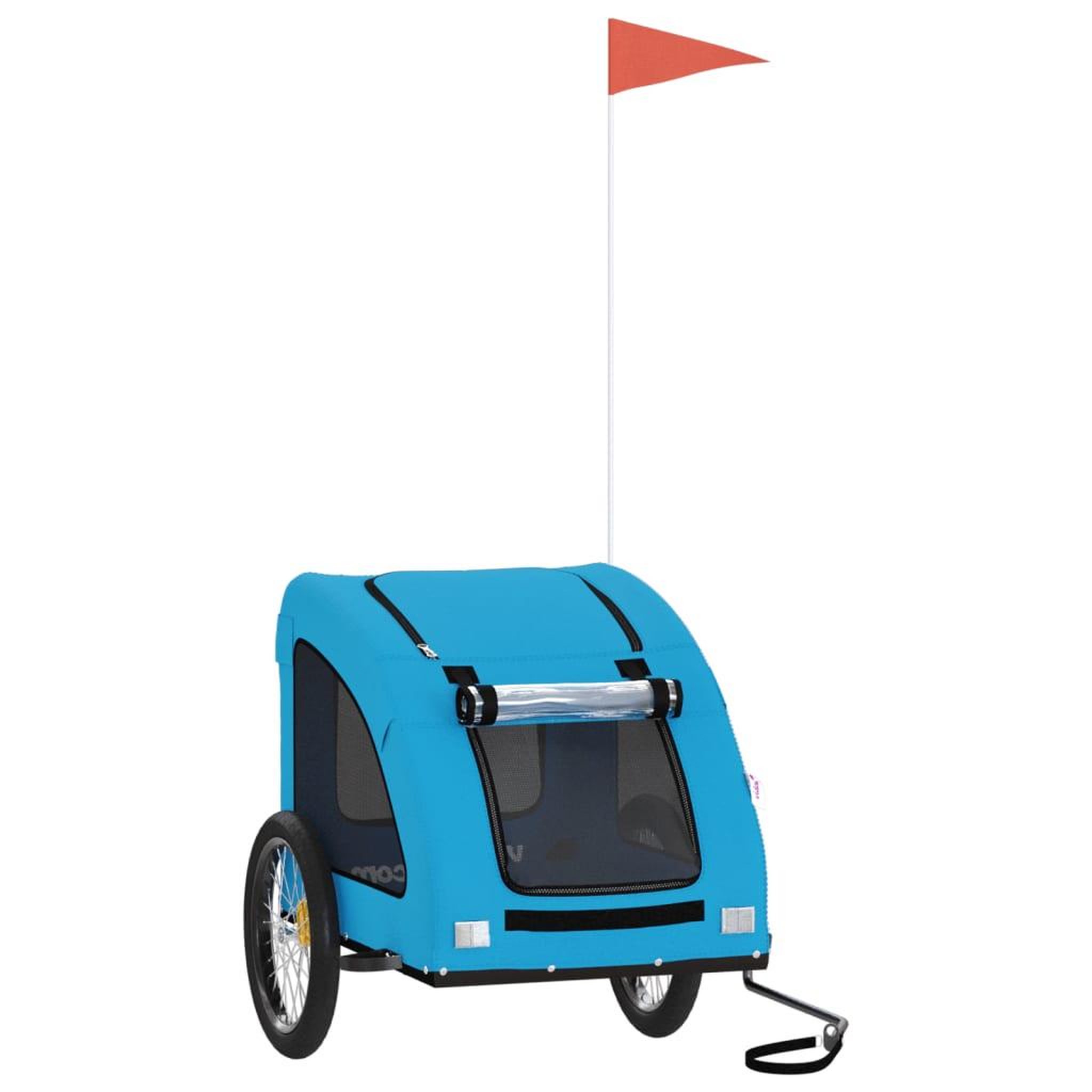 Voir la diapositive 2 : VIDAXL Remorque de velo pour animaux de compagnie bleu