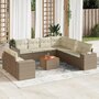 Voir la diapositive 1 : VIDAXL Salon de jardin avec coussins 10 pcs beige resine tressee