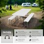 Voir la diapositive 2 : tectake Ensemble de table de camping pliable blanc