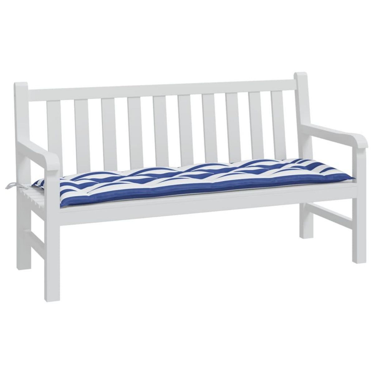 VIDAXL Coussin de banc de jardin rayures bleues et blanches 150x50x7cm