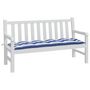 Voir la diapositive 3 : VIDAXL Coussin de banc de jardin rayures bleues et blanches 150x50x7cm