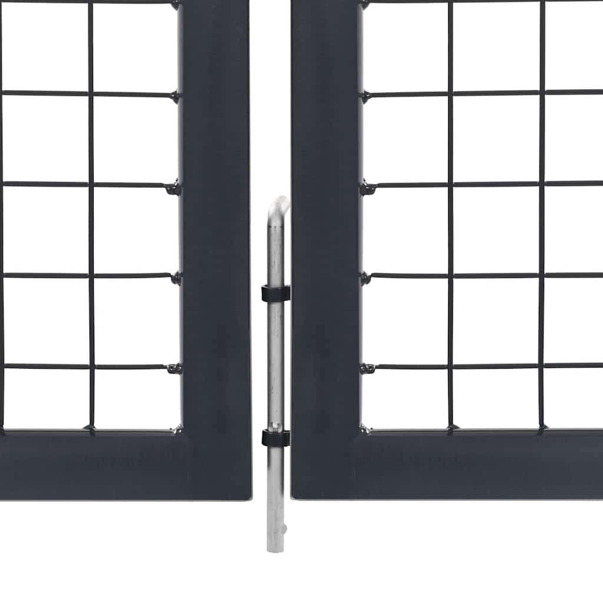 Voir la diapositive 4 : VIDAXL Portail de jardin avec poteaux en acier 350 x 100 cm anthracite