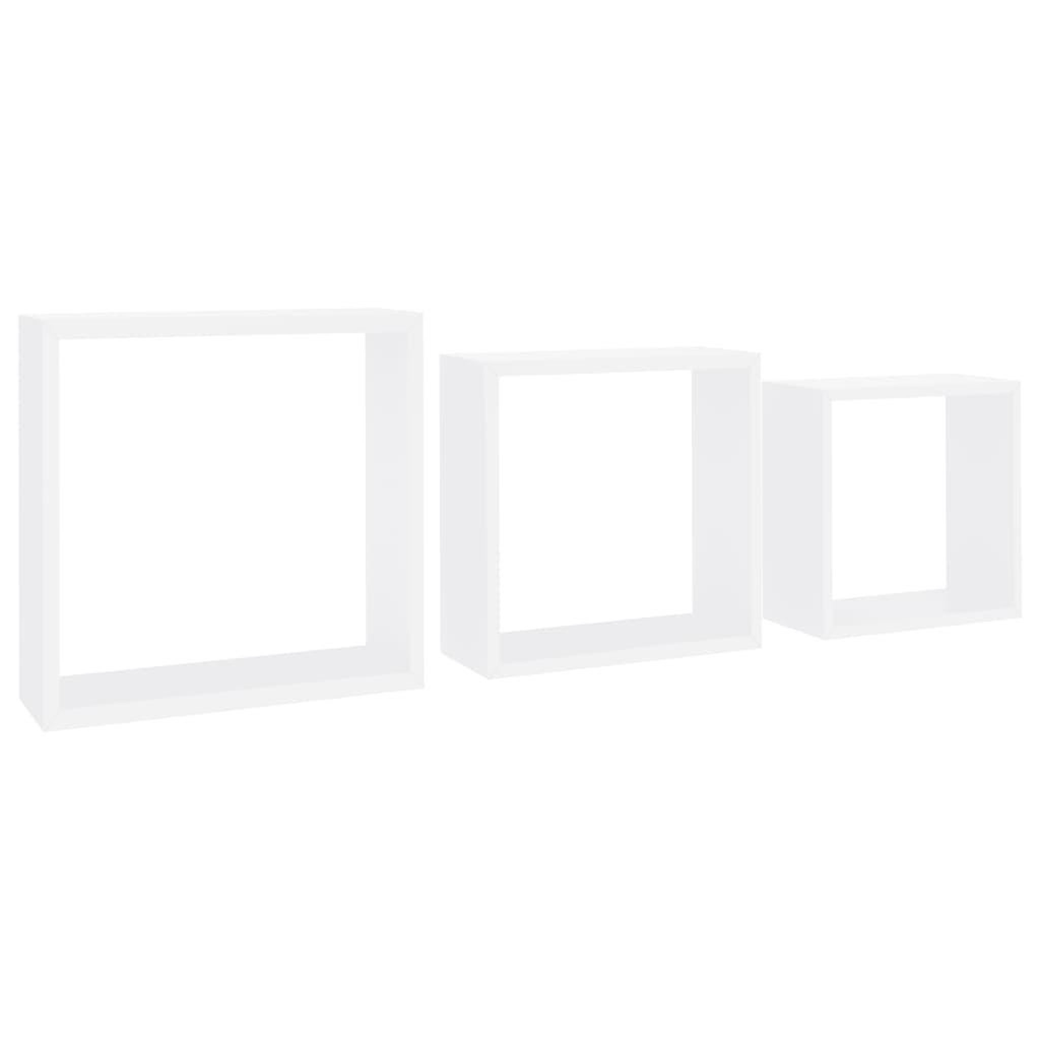 Voir la diapositive 2 : VIDAXL Etageres murales sous forme de cube 3 pcs Blanc MDF