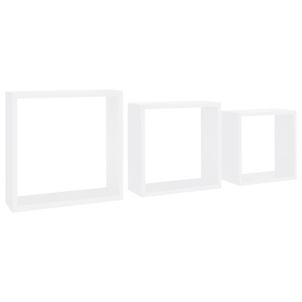 VIDAXL Etageres murales sous forme de cube 3 pcs Blanc MDF