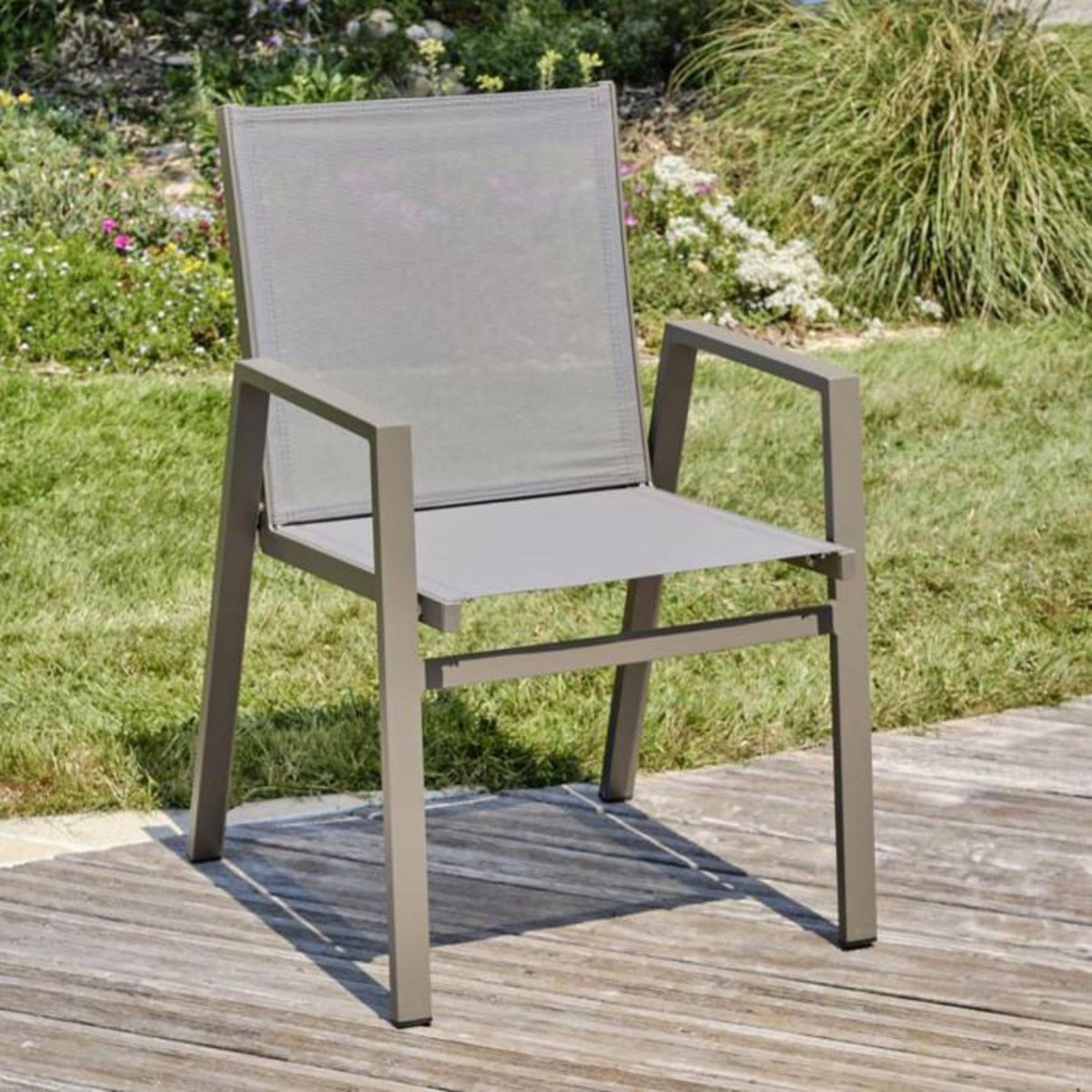 Paris Prix Lot de 2 Fauteuils de Jardin Empilables  Floride  86cm Quartz