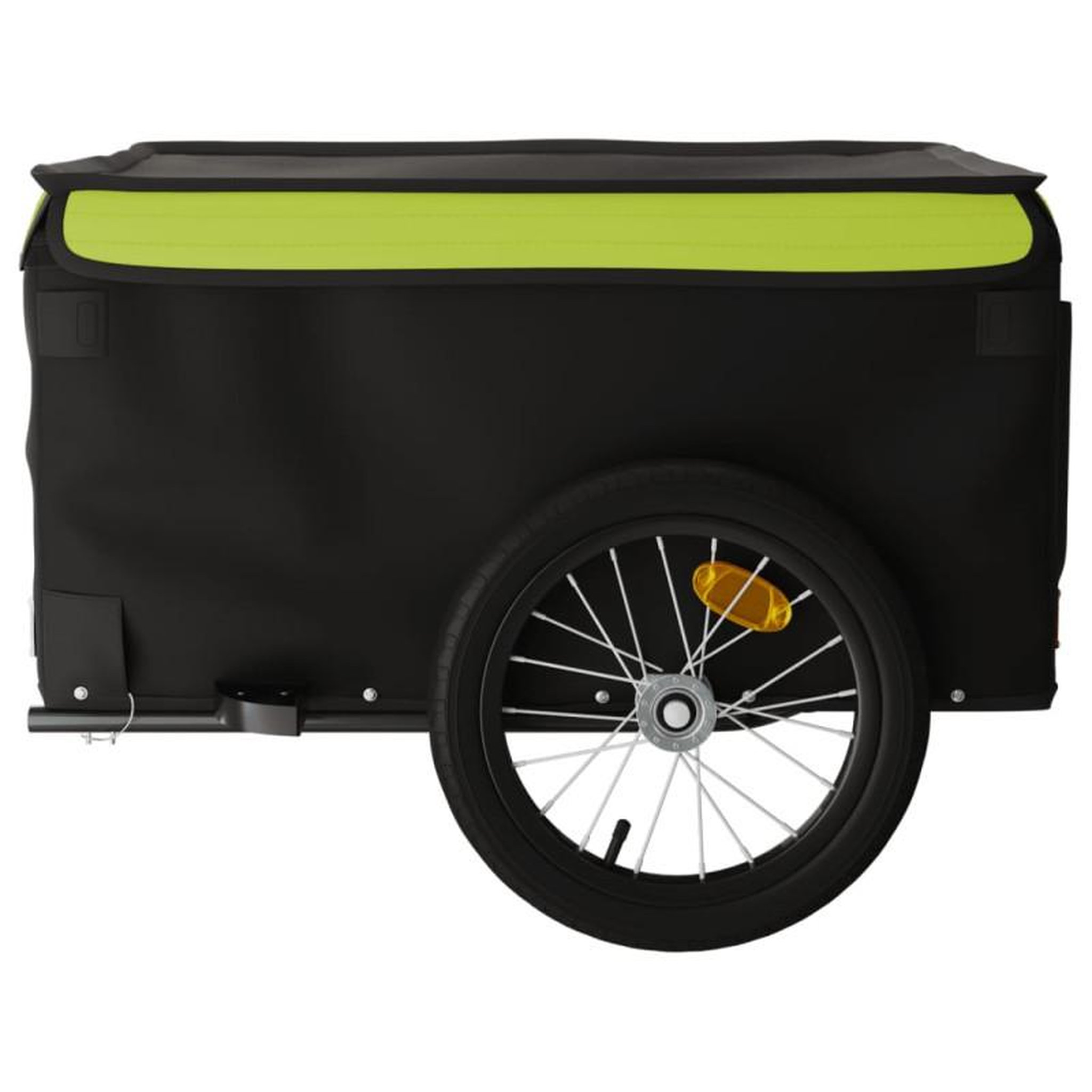 Voir la diapositive 6 : VIDAXL Remorque de vélo noir et vert 45 kg fer