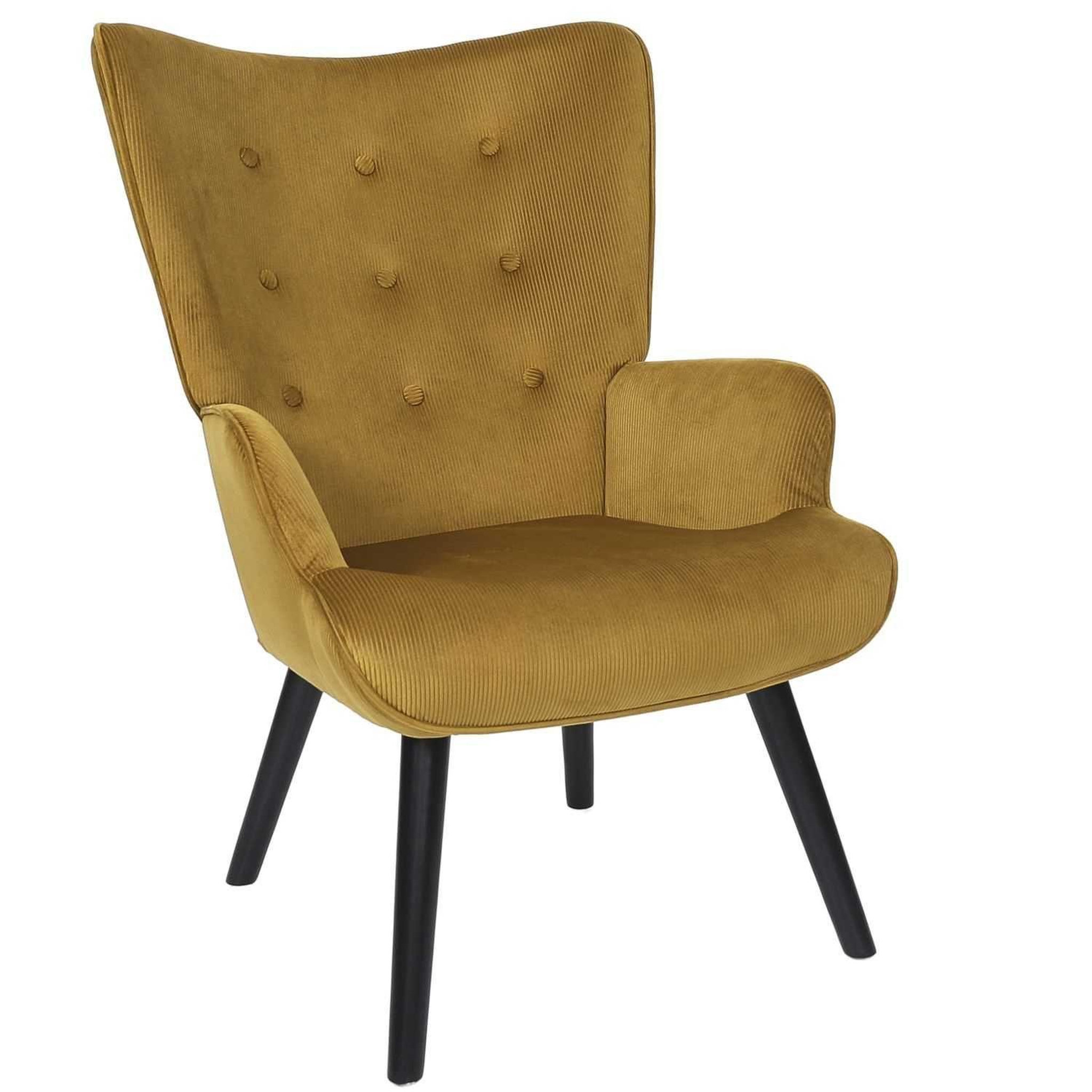 Voir la diapositive 1 : The Home Deco Factory Fauteuil de salon en velours côtelé Giulia