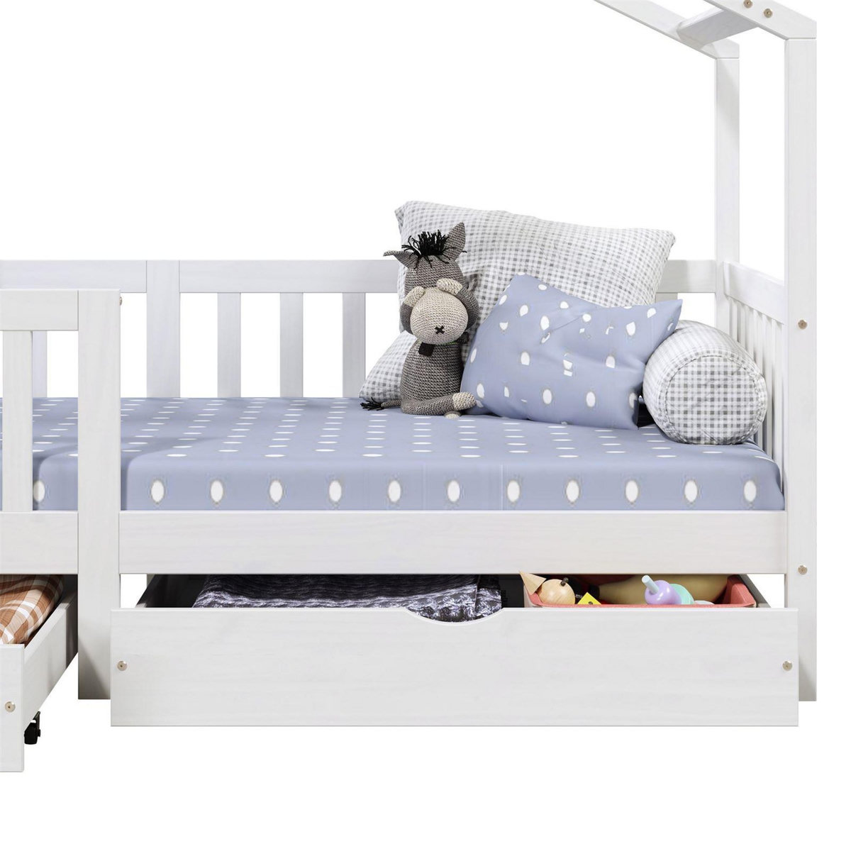 IDIMEX Lit cabane ELEA avec tiroirs, 90 x 190 cm en pin massif