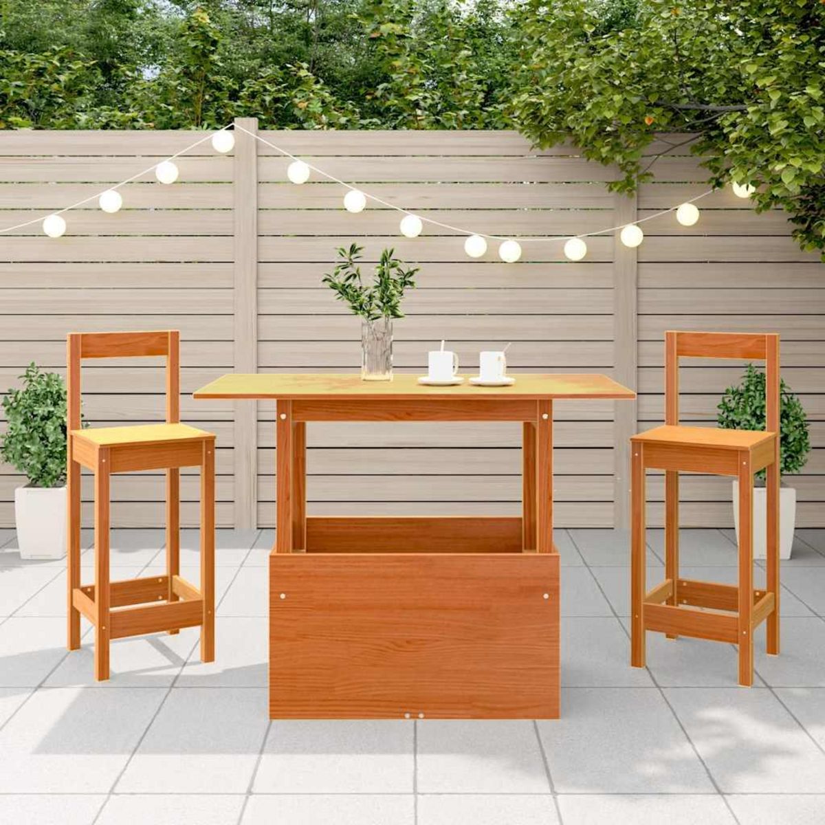 VIDAXL Table de jardin cire marron 100x50x75 cm bois massif de pin