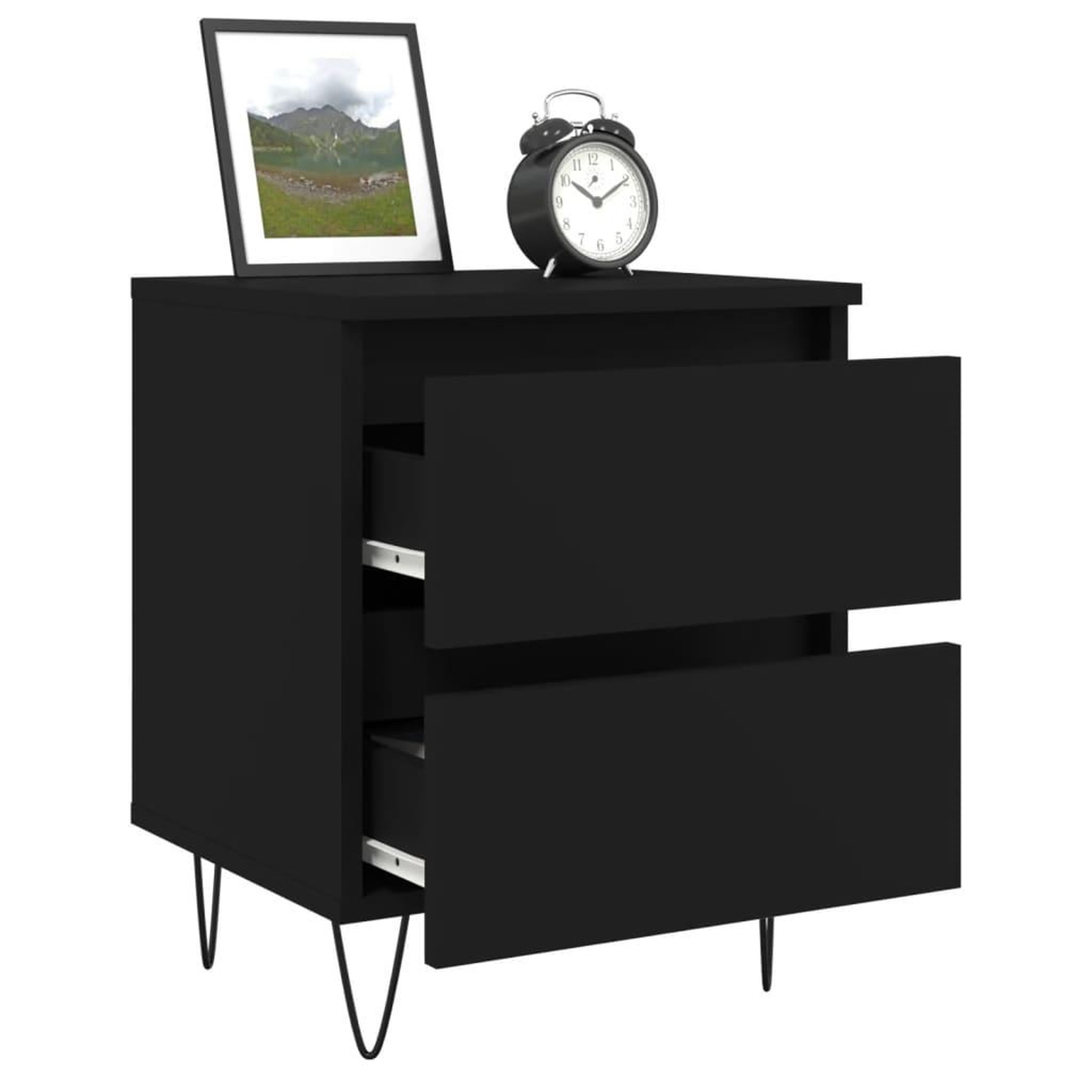 Voir la diapositive 4 : VIDAXL Table de chevet Noir 40x35x50 cm Bois d'ingenierie