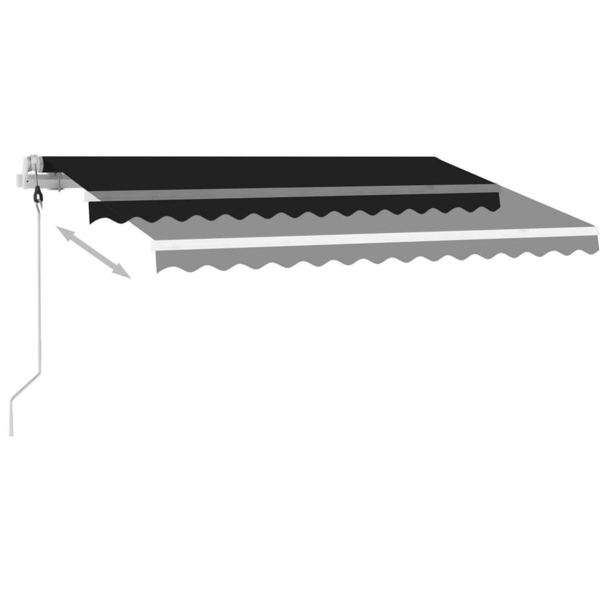 VIDAXL Auvent automatique capteur de vent et LED 300x250 cm Anthracite