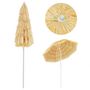Voir la diapositive 3 : VIDAXL Parasol de plage Naturel 180 cm Style hawaïen