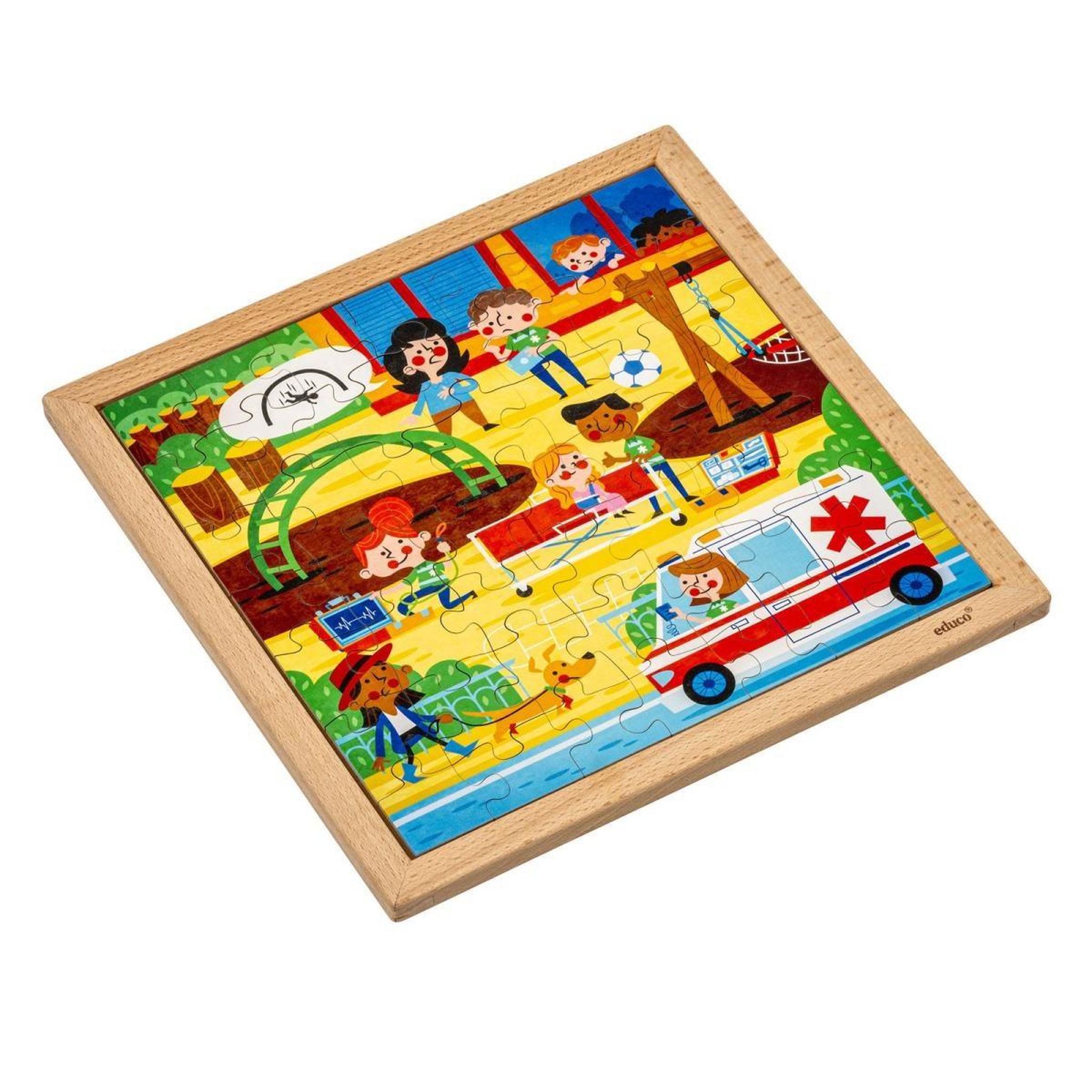 Voir la diapositive 3 : EDUCO Services d'urgence - ambulance — 49 pièces de puzzle