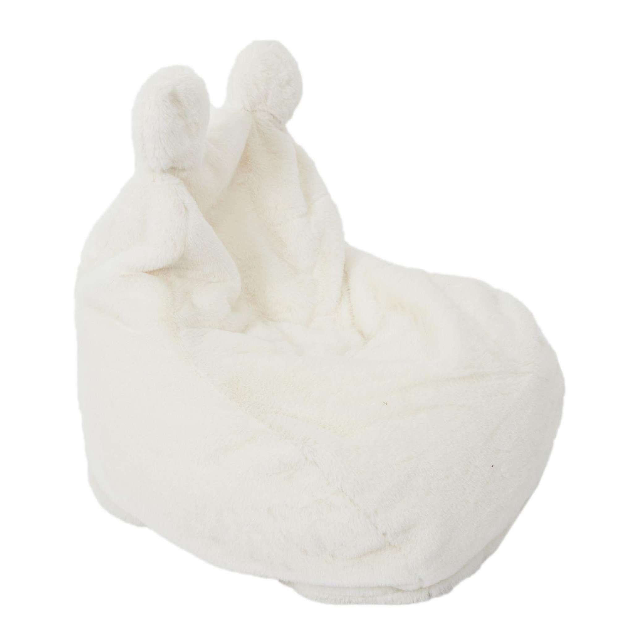 Voir la diapositive 2 : TOILINUX Fauteuil pour enfant en forme de poire imitiation fourrure - Blanc