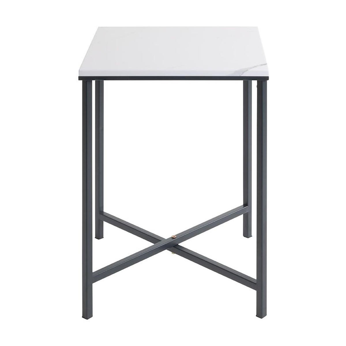 Paris Prix Table d'Appoint Carrée Effet Marbre  Alba  55cm Noir