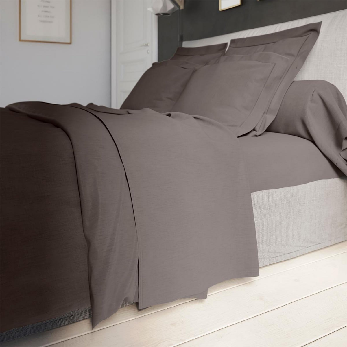DODO Taie d'oreiller Influence Percale Granit