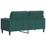 Voir la diapositive 5 : VIDAXL Canape 2 places avec oreillers vert fonce 140 cm velours