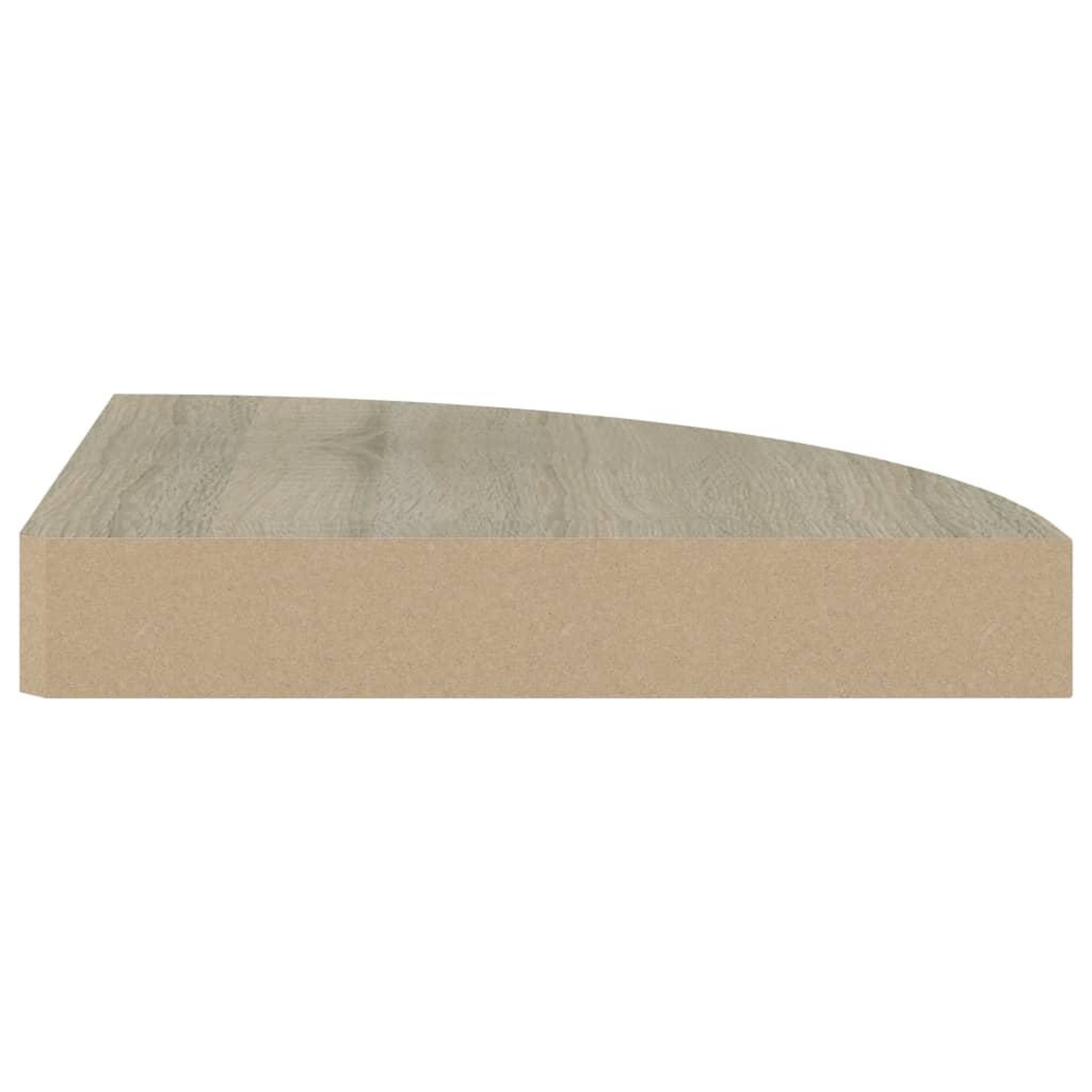 Voir la diapositive 4 : VIDAXL Etagere d'angle flottante chene 25x25x3,8 cm MDF