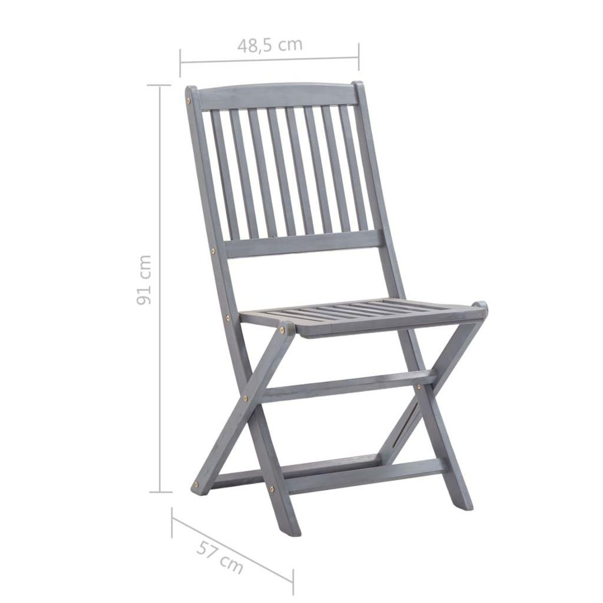 VIDAXL Chaises pliables d'exterieur lot de 4 Bois d'acacia solide