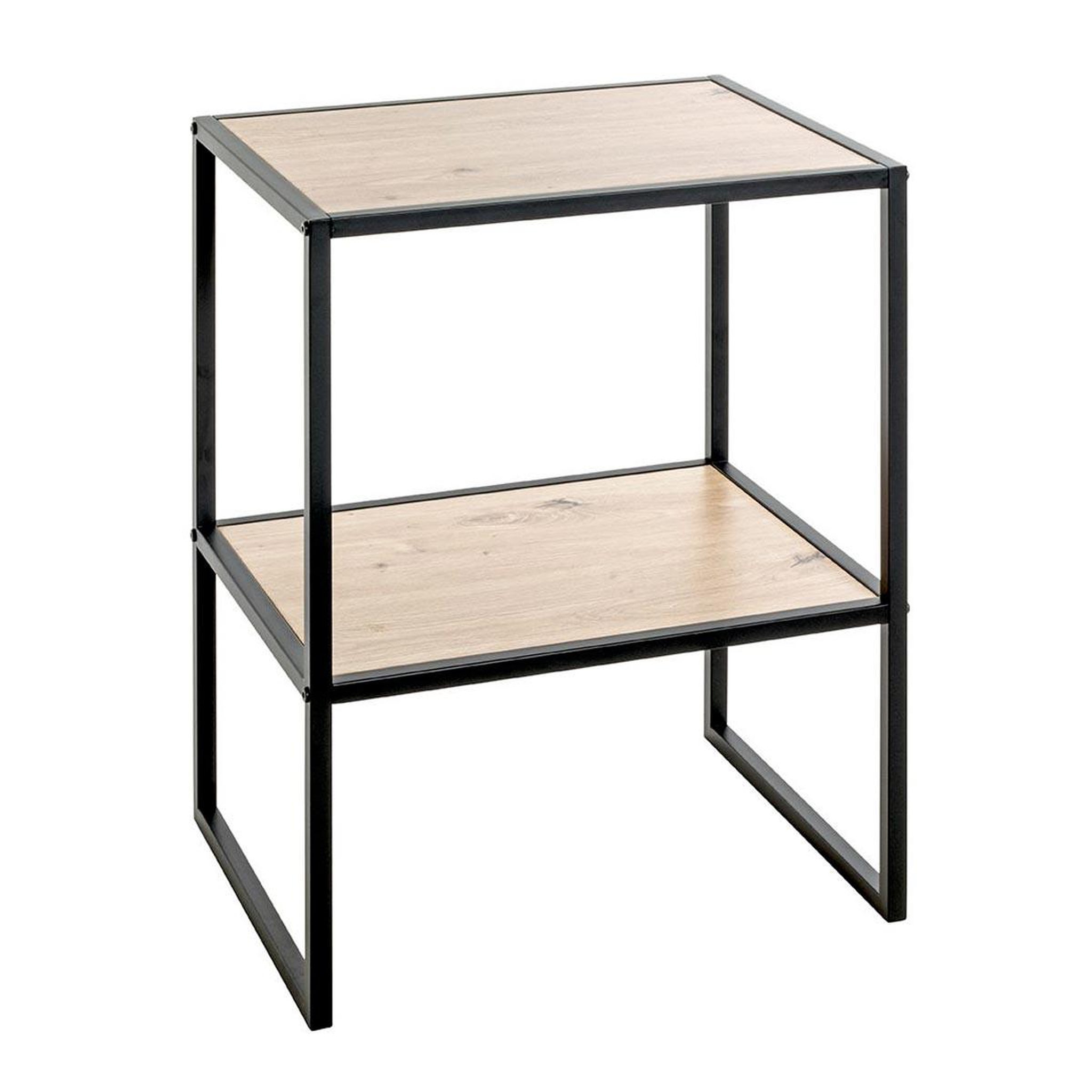 Paris Prix Table d'Appoint Avec Étagère  Rivoli  60cm Naturel & Noir