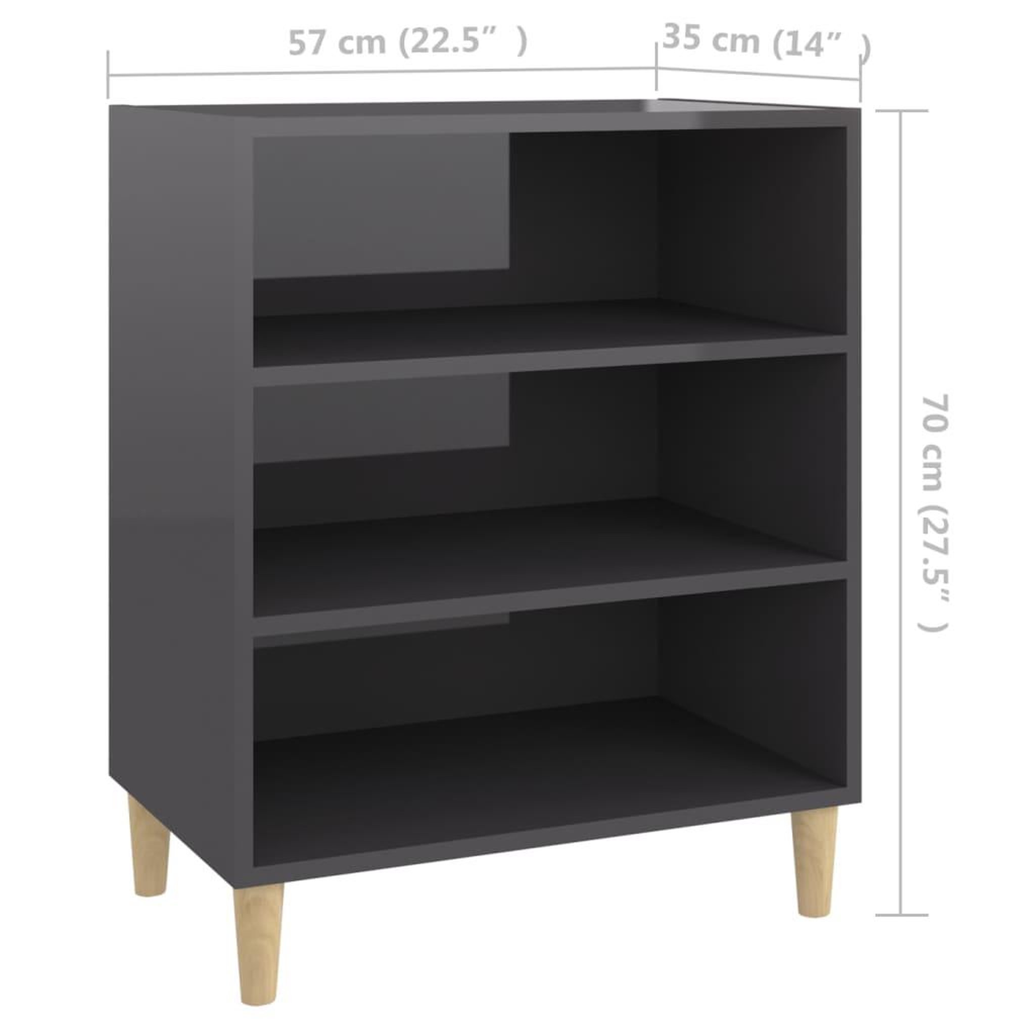 Voir la diapositive 6 : VIDAXL Buffet gris brillant 57x35x70 cm bois d'ingenierie