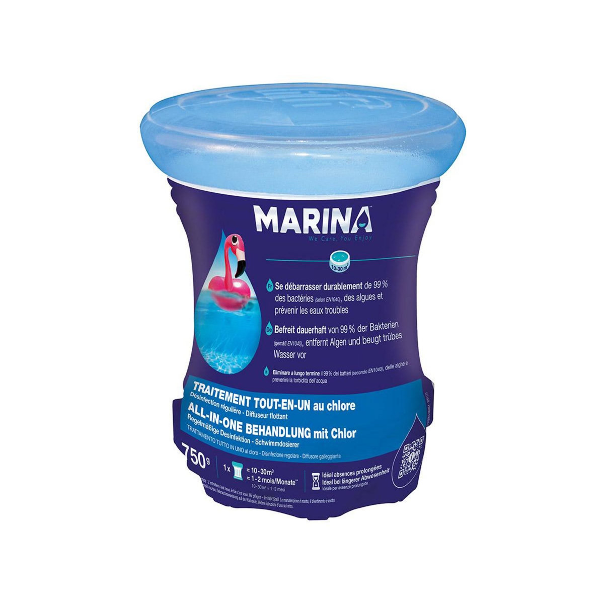 MARINA Traitement tout-en-un au chlore en diffuseur flottant 1 à 2 mois pour 10 à 30 m³ - Marina