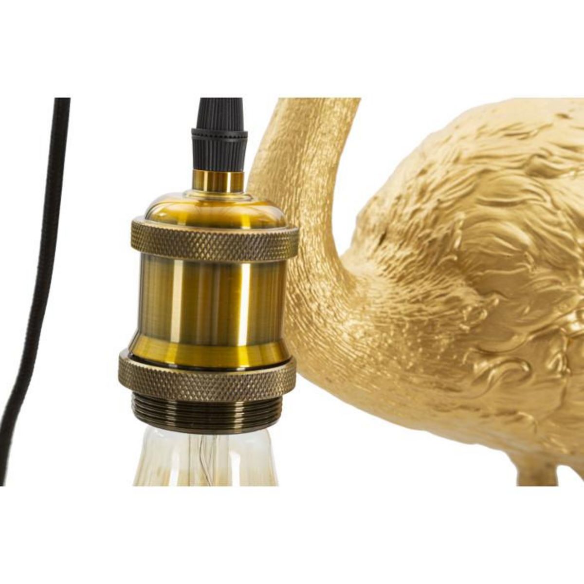 Paris Prix Lampe à Poser en Résine  Flamant Rose  59cm Or