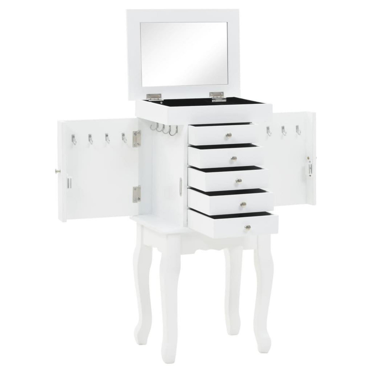 VIDAXL Armoire a bijoux sur pieds Blanc