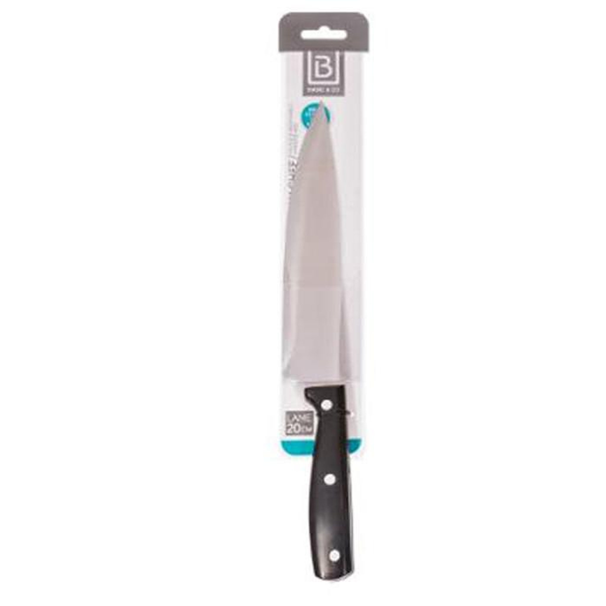 Voir la diapositive 3 : B BASIC & CO Couteau de Chef  Dice  Inox 32cm Noir