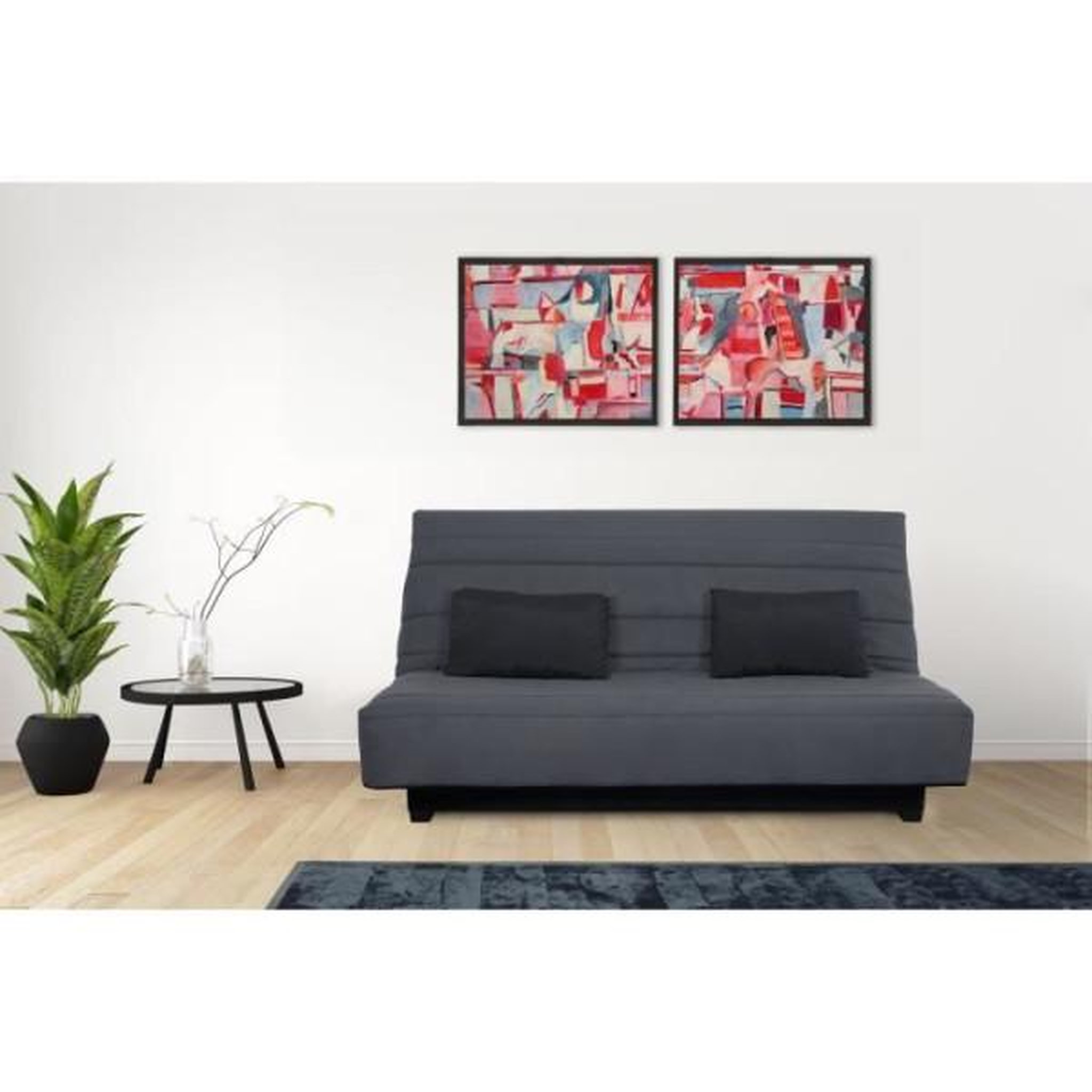 Voir la diapositive 2 : DUNLOPILLO DUNLOPILLO Banquette clic clac 2 places - Gris - ReVEUR