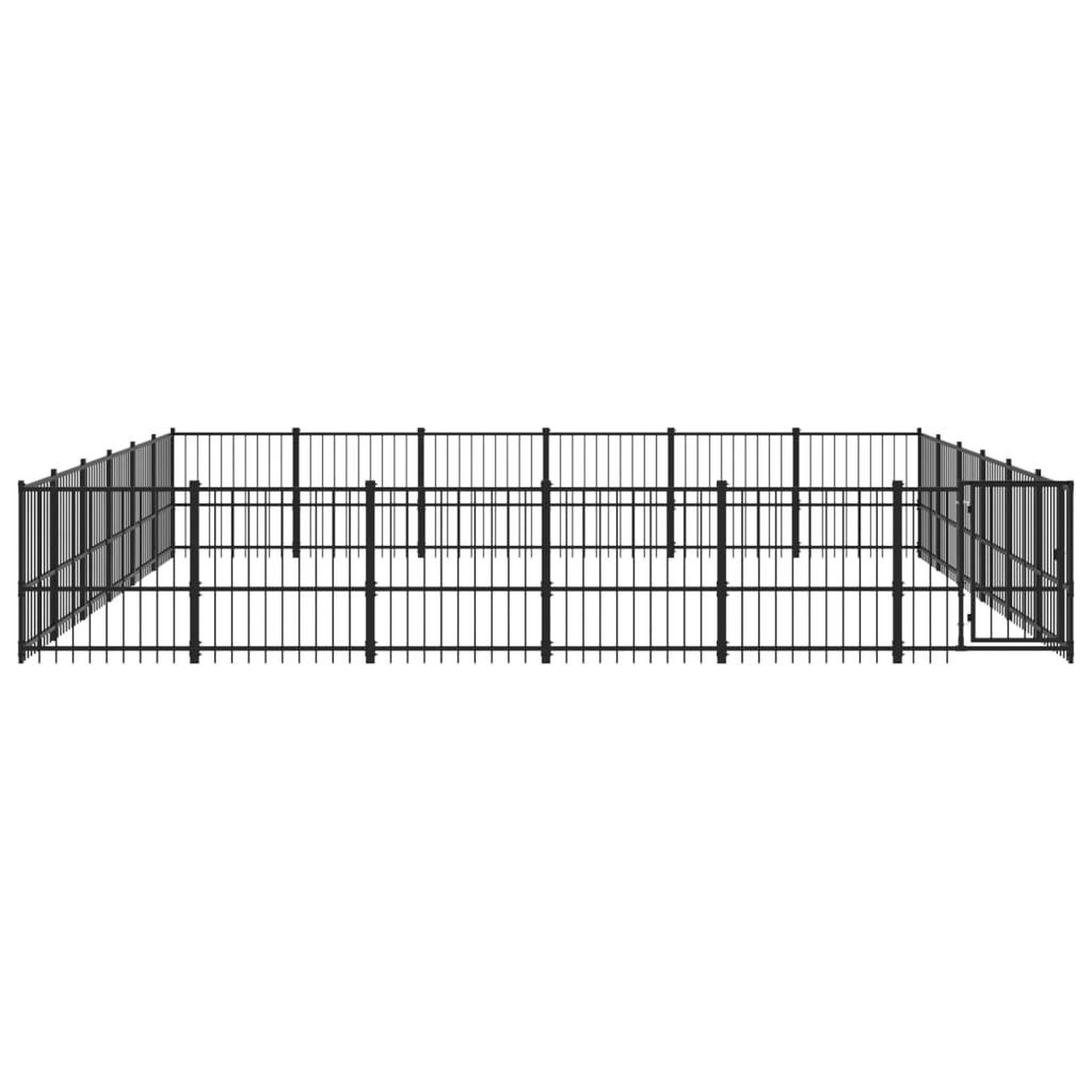 Voir la diapositive 3 : VIDAXL Chenil d'exterieur pour chiens Acier 33,87 m²