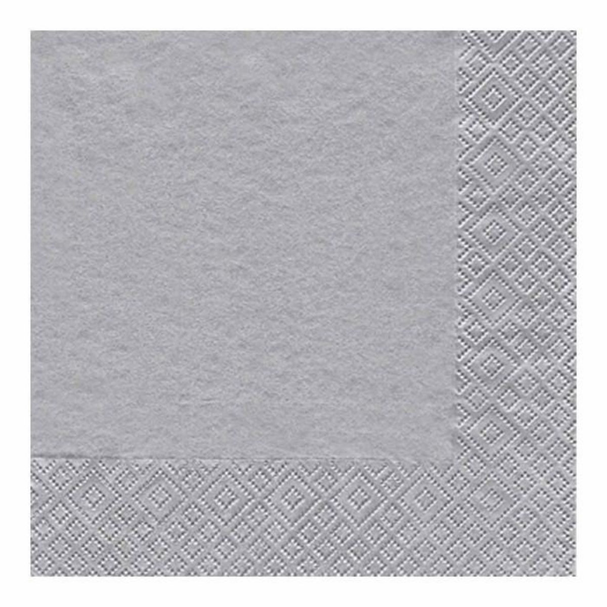 Paris Prix Lot de 20 Serviettes en Papier  Cocktail  25x25cm Argent