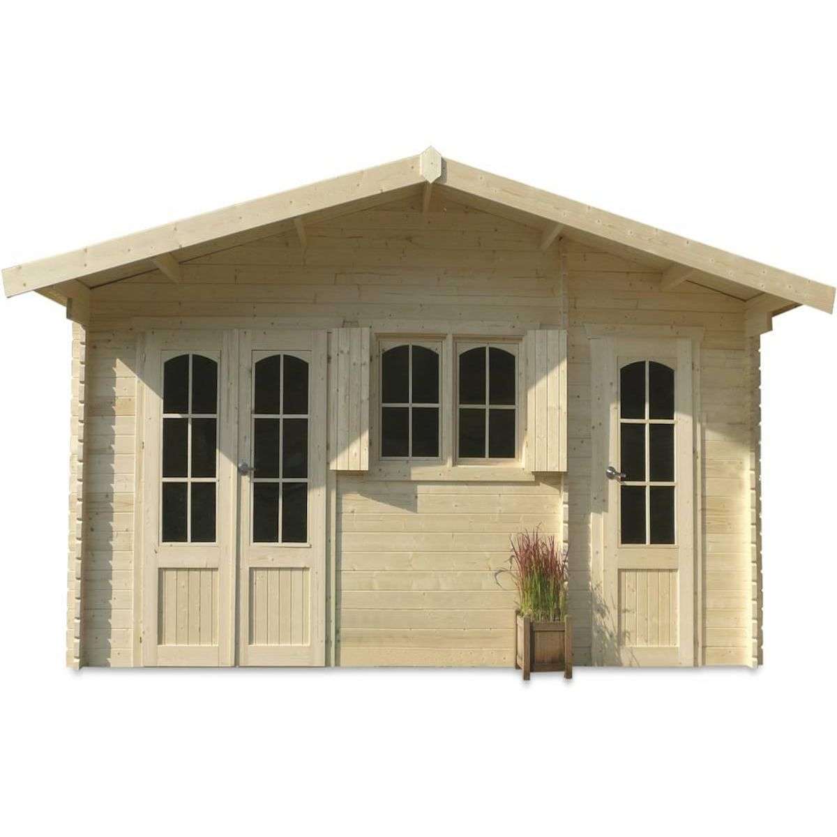 Solid Abri jardin bois  Rostock  - 22.04 m² - 5.68 x 3.88 x 2.75 m - 40 mm