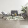Voir la diapositive 2 : CONCEPT USINE Salon de jardin 4 places contemporain noir et coussins gris RABAT