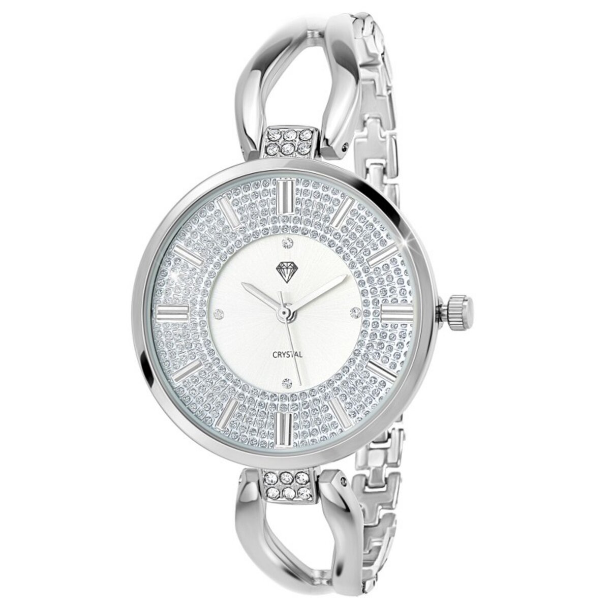 SC CRYSTAL Montre argent e Emilie SC Crystal orn e de Cristaux scintillants