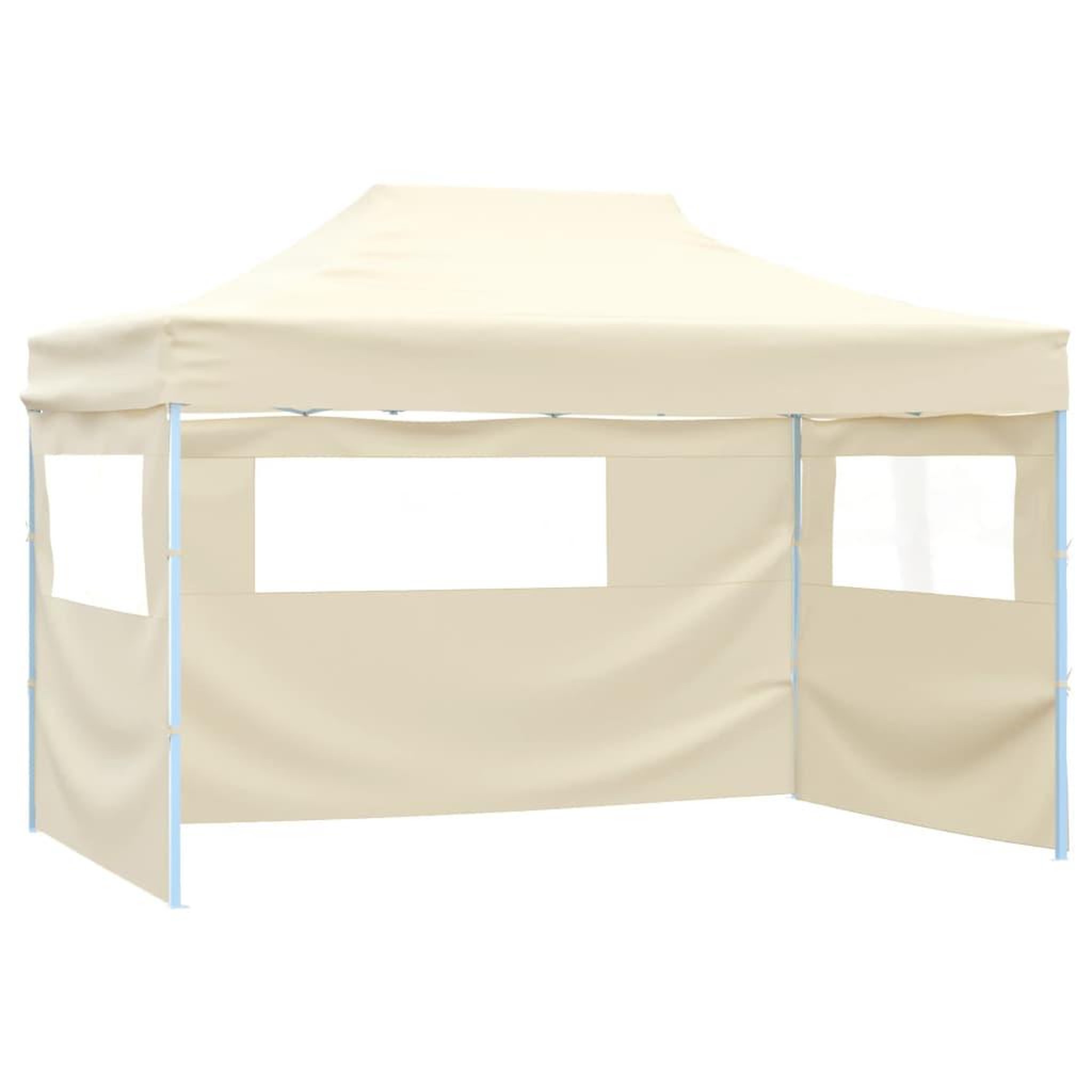 Voir la diapositive 1 : VIDAXL Tente de reception pliable avec 3 parois 3x4 m Acier Creme