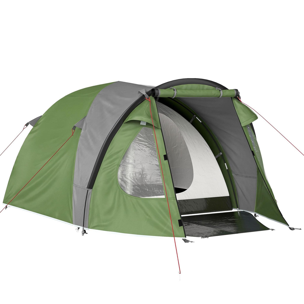OUTSUNNY Tente de camping 2-4 personnes - tente dôme familiale imperméable - sac de transport inclus vert