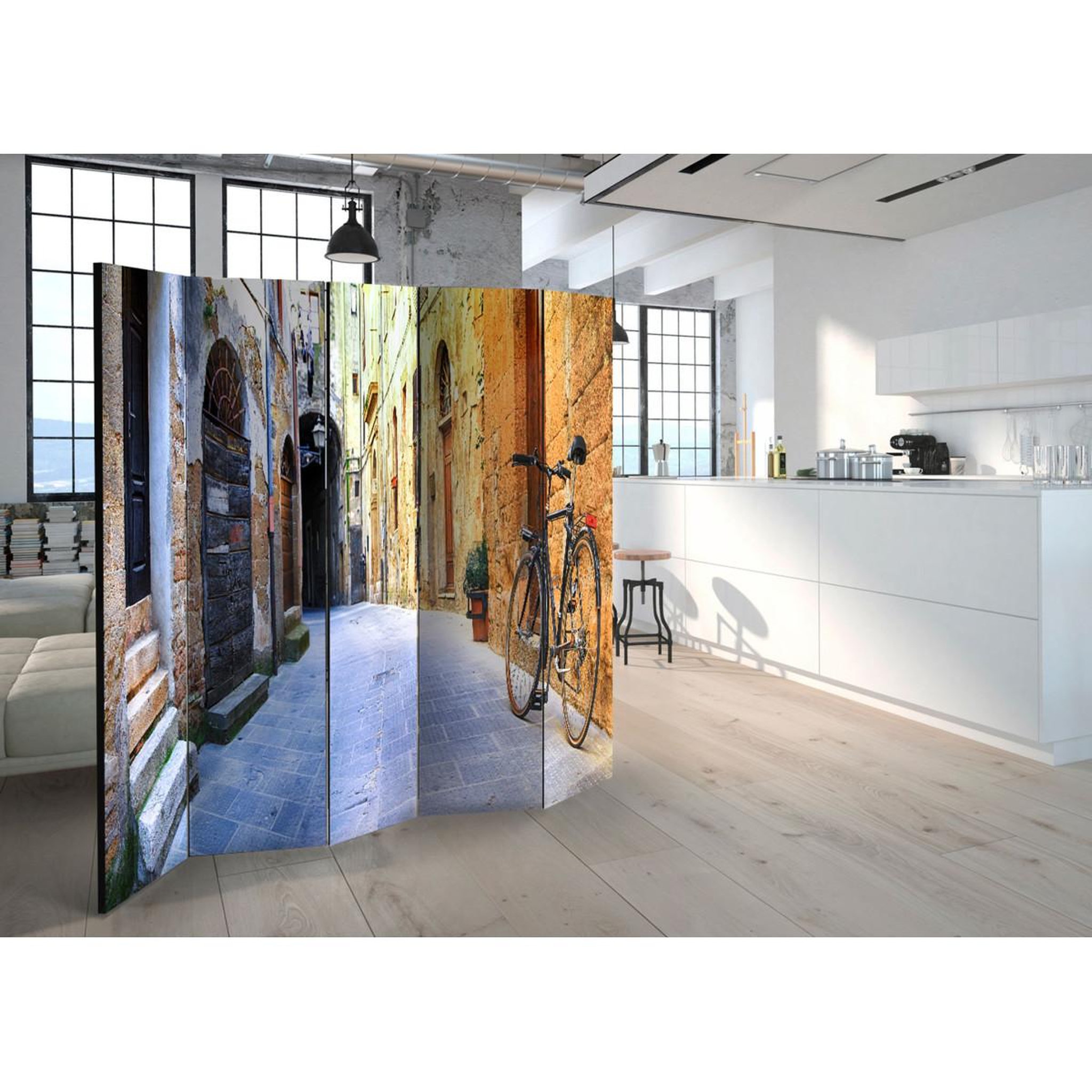 Voir la diapositive 2 : Paris Prix Paravent 5 volets  italy holidays  172x225cm