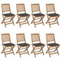 Voir la diapositive 1 : VIDAXL Chaises pliables de jardin lot de 8 avec coussins Bois d'acacia