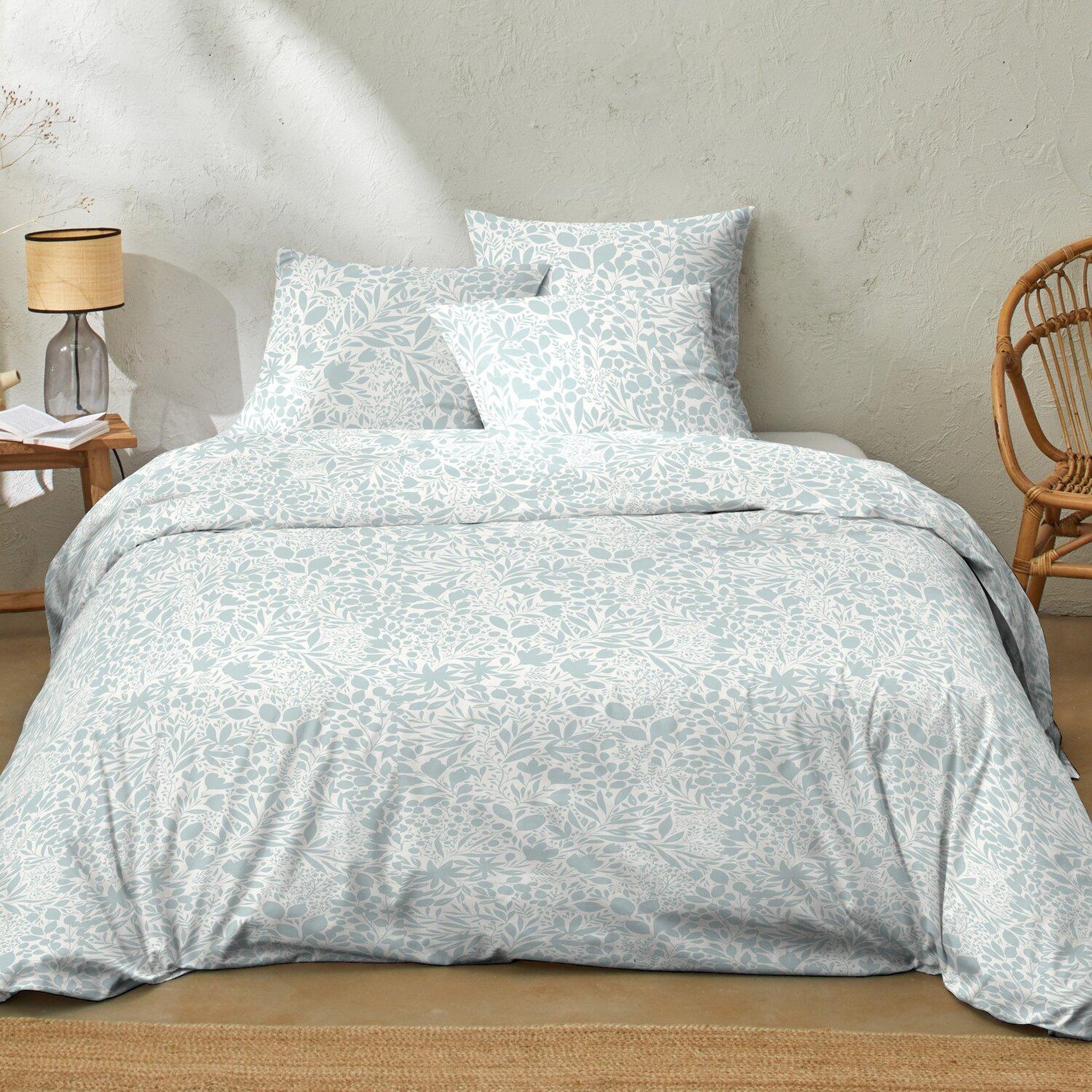Home collection Parure housse de couette 100% coton 57 fils lina. Coloris disponibles : Blanc