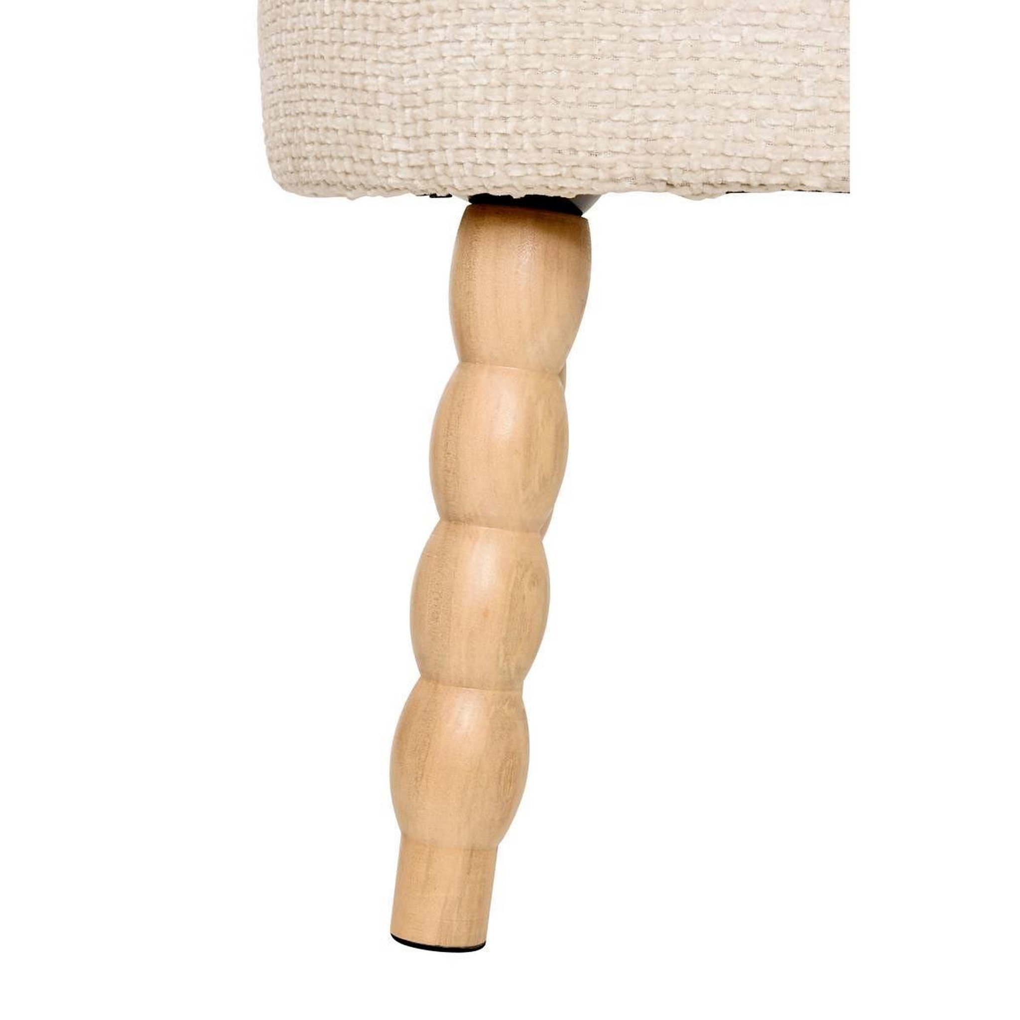 Voir la diapositive 2 : ATMOSPHERA Tabouret d'appoint chenille  spolo  39cm blanc