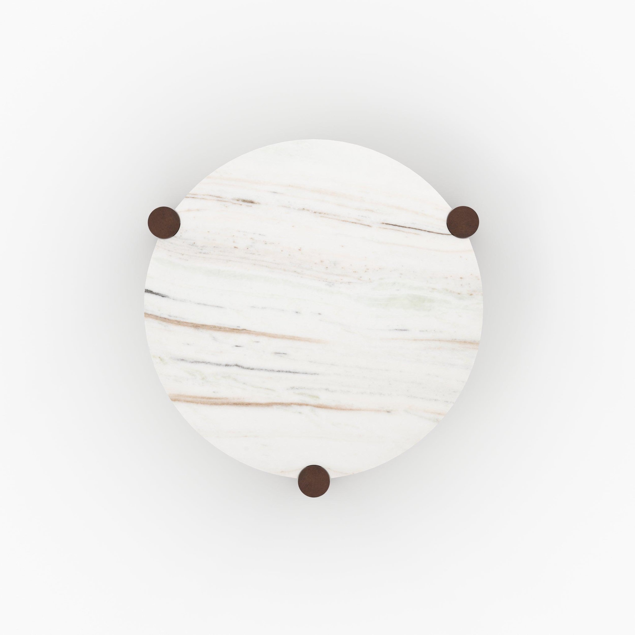 Voir la diapositive 6 : MAISON PAVANE Table basse ronde en marbre et bois de manguier d86 cm-pauline