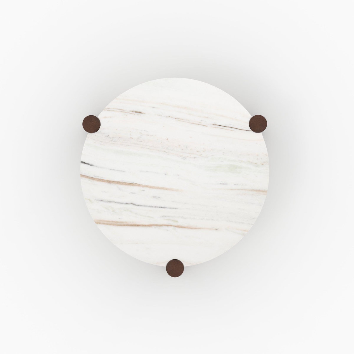 Rendez vous déco Table basse ronde en marbre et bois de manguier D86 cm-Pauline