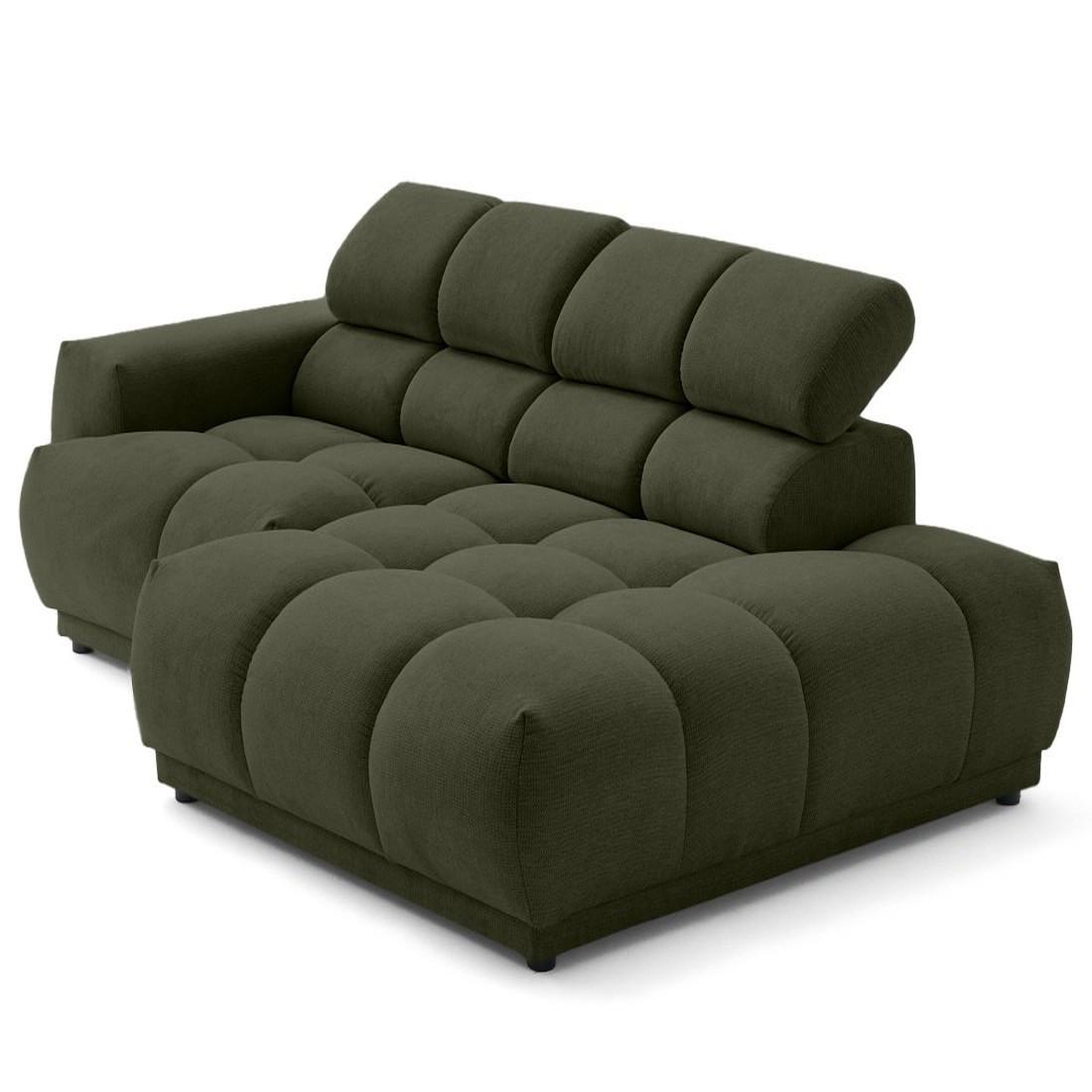 Voir la diapositive 6 : LISA DESIGN Matera - canapé d'angle droit 4 places avec têtières réglables en tissu texturé