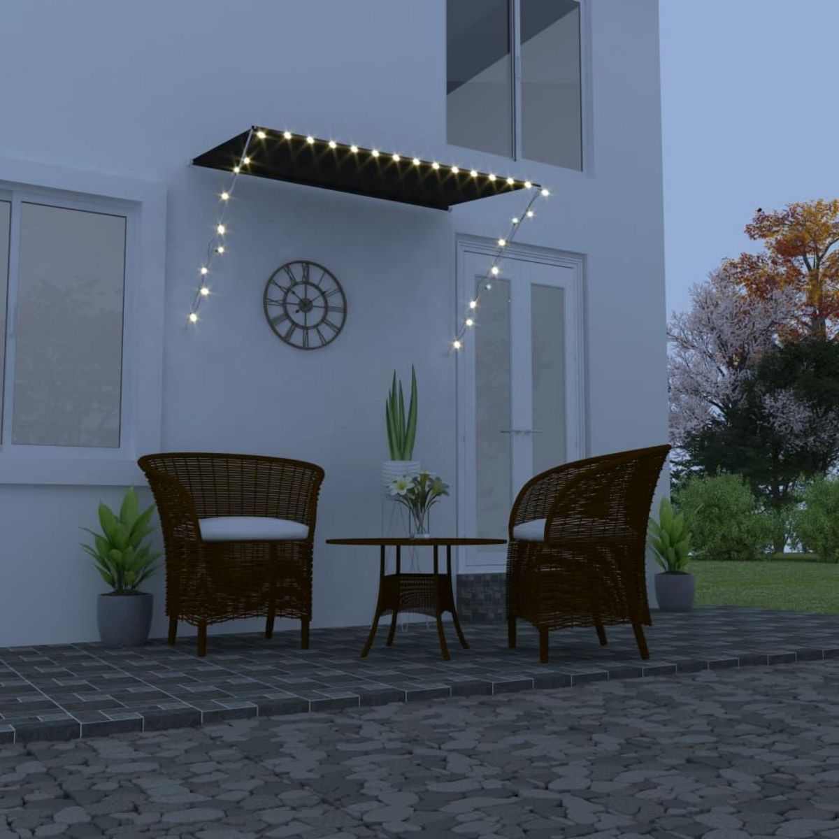 VIDAXL Auvent retractable avec LED 200x150 cm Anthracite