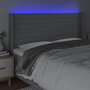 Voir la diapositive 4 : VIDAXL Tete de lit a LED Gris clair 203x16x118/128 cm Tissu