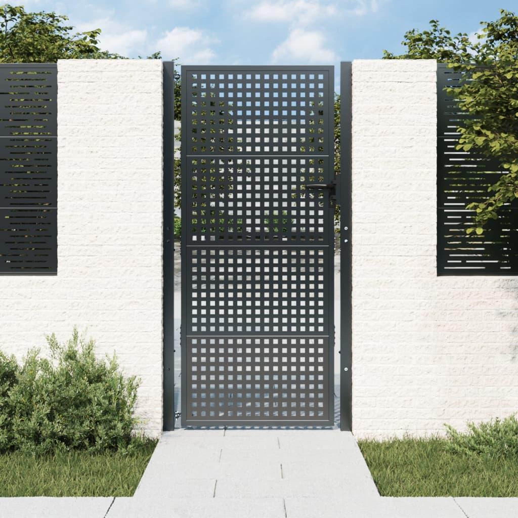 VIDAXL Portail de jardin anthracite 105x250 cm acier