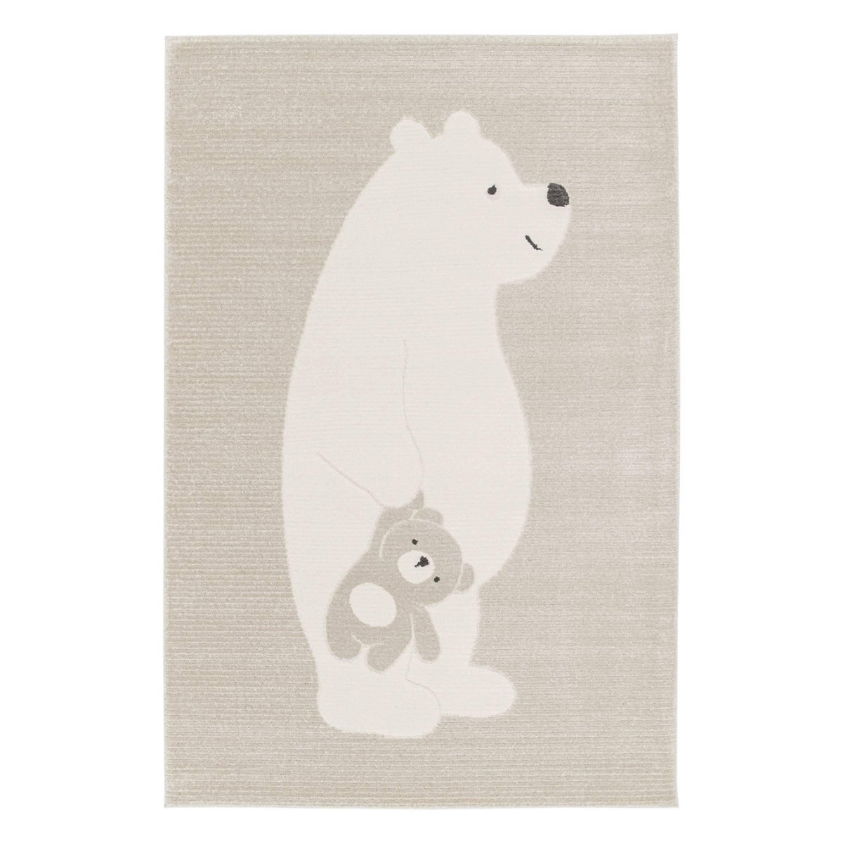 SWEEEK Tapis enfant beige / crème, tapis intérieur oursons, poils ras
